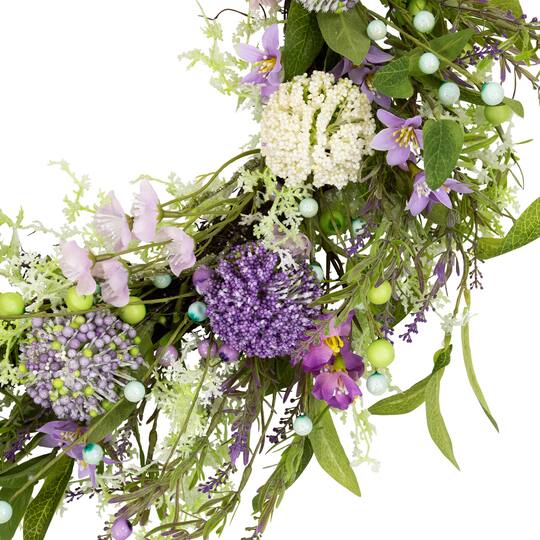 28" Purple Wild Flower & Berry Spring Wreath